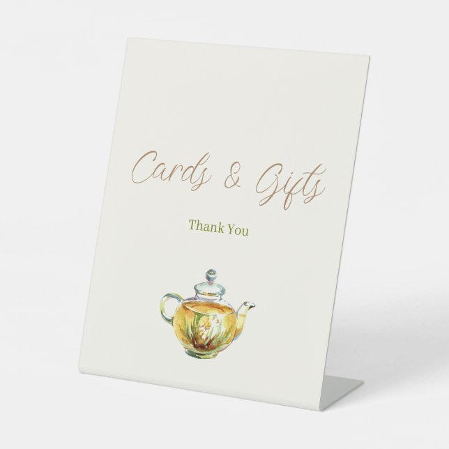 CHARMING Camomile Tea Party Card Gifts Sign (Front)