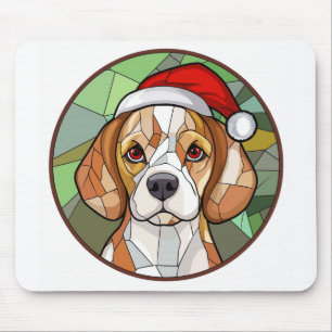Charming Canine Cheer: Beagle themed Christmas Mouse Pad