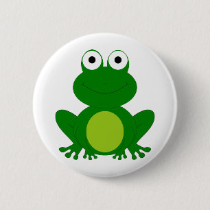 Charming cartoon frog 6 cm round badge