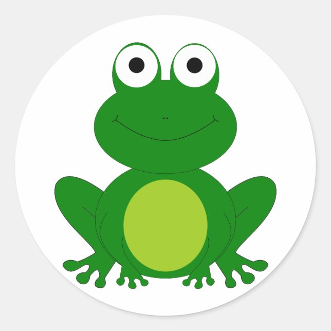 Charming cartoon frog classic round sticker (Front)