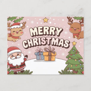 Charming Cartoon Merry Christmas Card