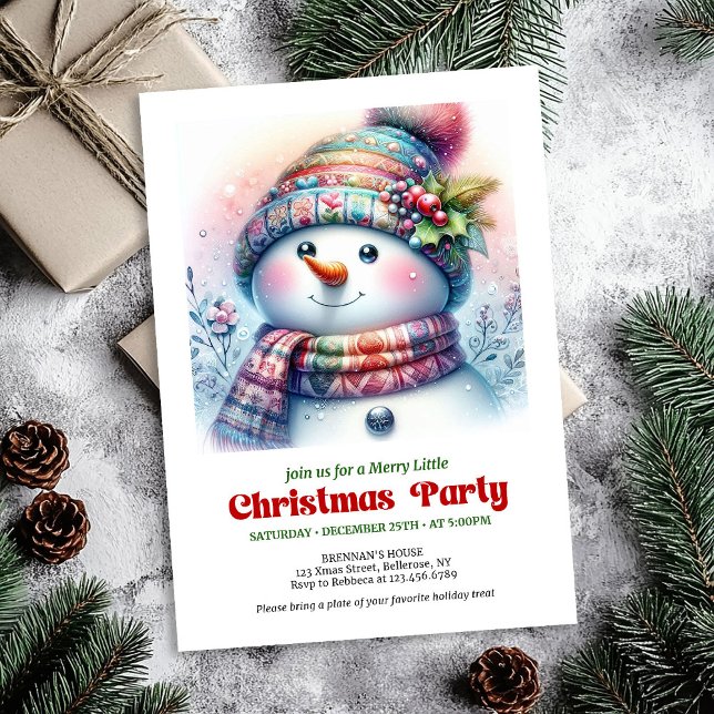 Charming cartoon snowman holiday invite digital (Charming cartoon snowman holiday invite joyful digital)