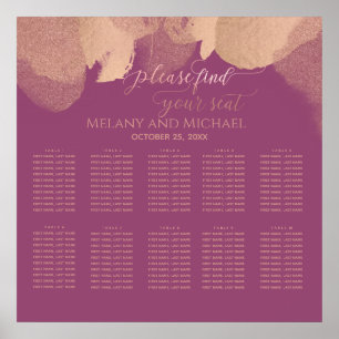 Charming Cassis rose gold watercolor calligraphy Poster