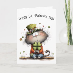 Charming Cat Happy St Patrick's Day Card