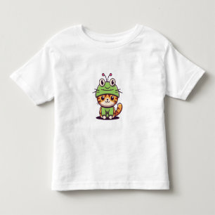 Charming Cat in Frog Hat - Adorable Baby Kitten Toddler T-Shirt
