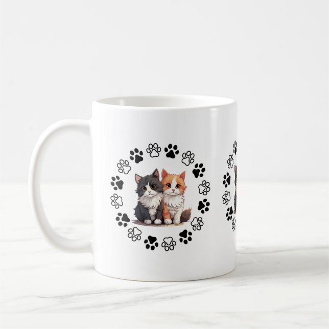 Charming Cat-Themed Mug (Left)