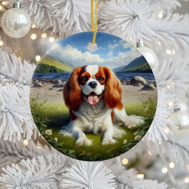 Charming Cavalier King Charles Spaniel Keepsake Ceramic Ornament (Creator Uploaded)