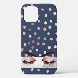 Charming Chic Blue,Confetti,Cool Faux Lashes iPhone 12 Case