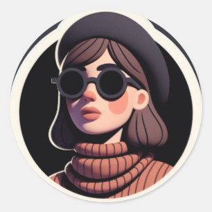 Charming Chic Classic Round Sticker