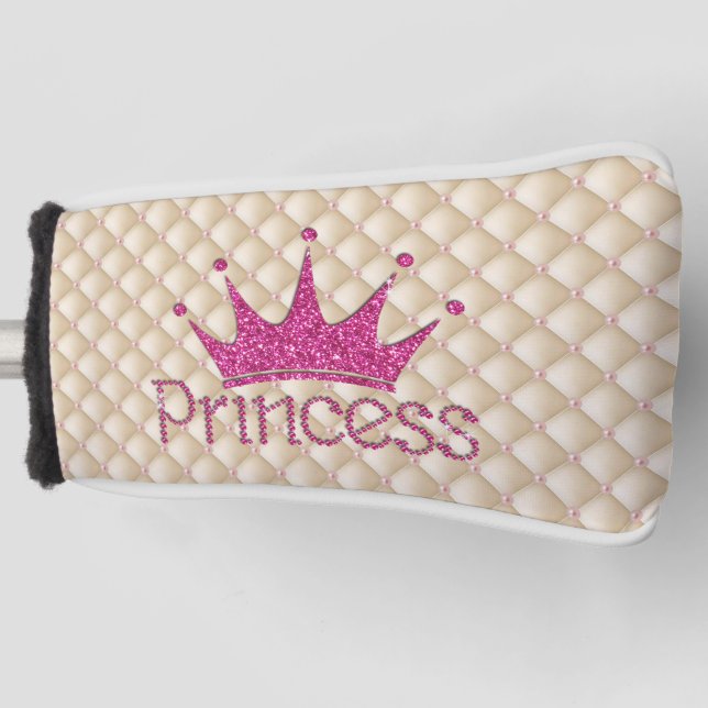 Charming Chic Pearls ,Tiara, Princess,Glittery Golf Head Cover (Front)