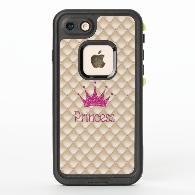 Charming Chic Pearls ,Tiara, Princess,Glittery LifeProof iPhone Case (Back)