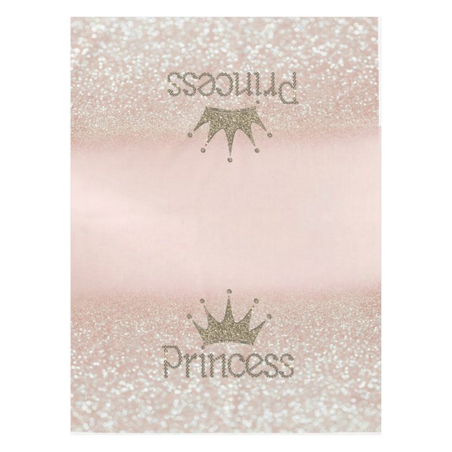 Charming Chic Tiara, Princess,Glitter Bokeh Tablecloth (Front)