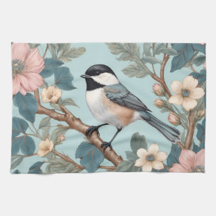 Charming Chickadee Bird Tea Towel
