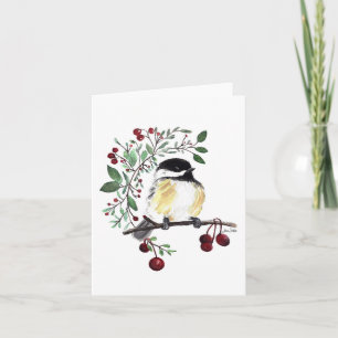 Charming Chickadee Watercolor Note Card