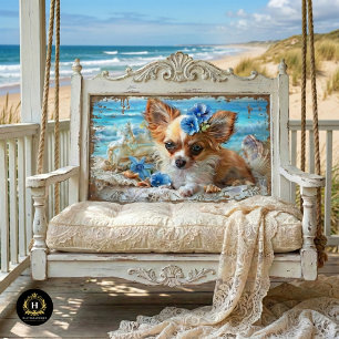 Charming Chihuahua Beach Seashell Decoupage  Tissue Paper