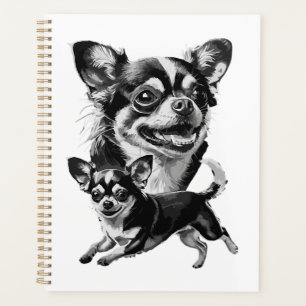 Charming Chihuahua Duo Black and White Pet Planner
