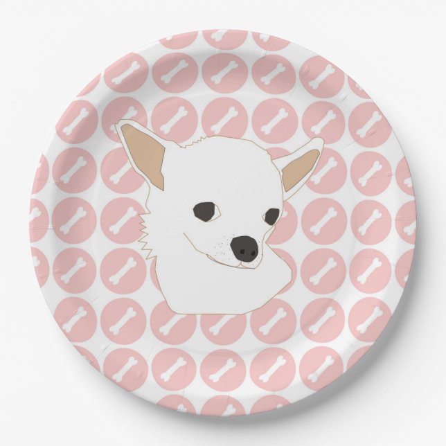 Charming chihuahua pattern paper plate (Front)