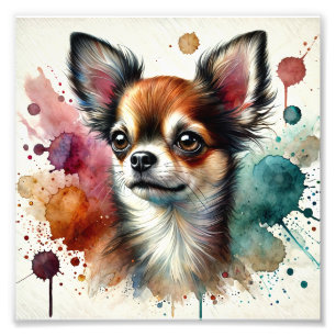 Charming Chihuahua Watercolor Art Photo Print