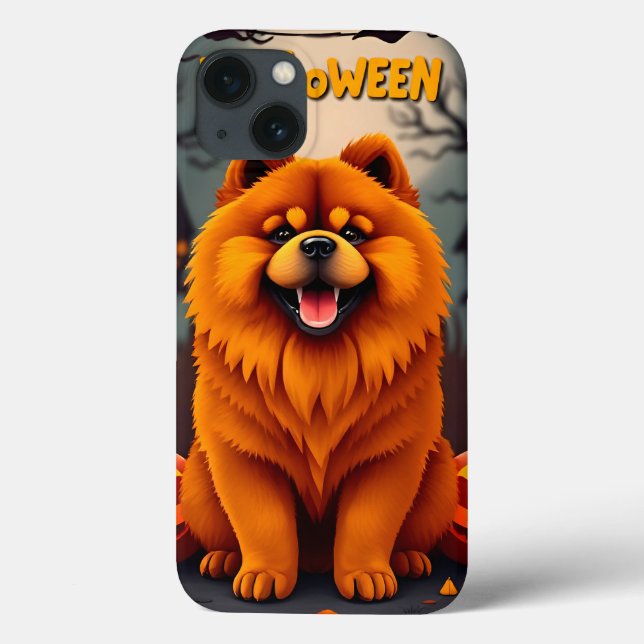 Charming Chow Chow Dog Celebrating Halloween Case-Mate iPhone Case (Back)