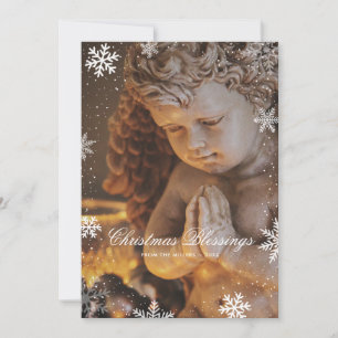 Charming Christian Angel Snowflakes Christmas Holiday Card