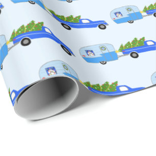 Charming Christmas Camper Vintage Trailer RV Xmas  Wrapping Paper