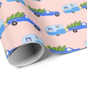 Charming Christmas Camper Vintage Trailer RV Xmas Wrapping Paper