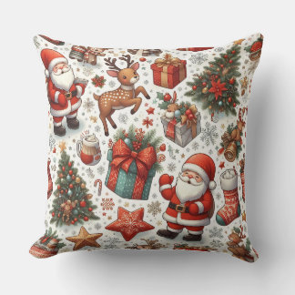 Charming Christmas Celebration Fabric Cushion
