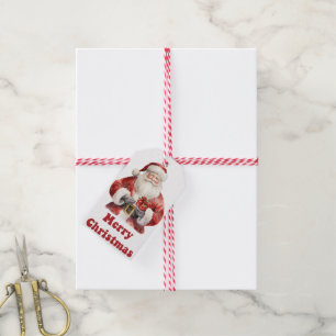 Charming Christmas gift tags featuring Santa Claus