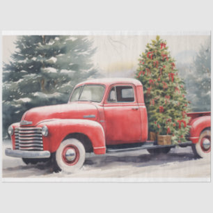 Charming Christmas Tree Farm Truck Tissue Paper