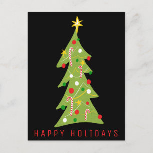 Charming Christmas Tree Simple Cute Xmas Postcard