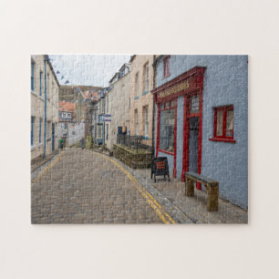 Charming Cobbled Street in Staithes Village Jigsaw Puzzle