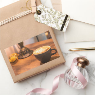 Charming Coffee Time Rectangular Sticker
