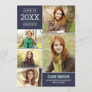 Charming Collage EDITABLE COLOR Graduation Invitation