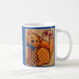 Charming Colourful Cat Accompanies Morning  Coffee Mug