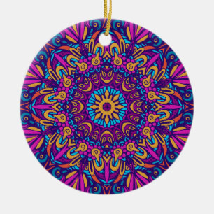 Charming colourful mandala seamless pattern ceram ceramic ornament