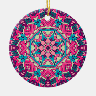 Charming colourful mandala seamless pattern ceram ceramic ornament