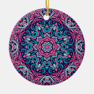 Charming colourful mandala seamless pattern  ceram ceramic ornament