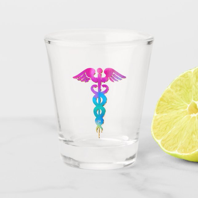 Charming & Colourful Medical Logo Design Shot Glass (Front)
