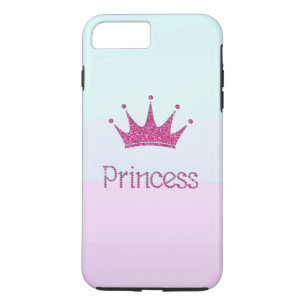 Charming Colourful Stripes ,Tiara, Princess,Glitte iPhone 8 Plus/7 Plus Case