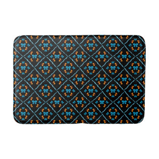 Charming Coquette Bow Geometric Tile Black Bath Mat