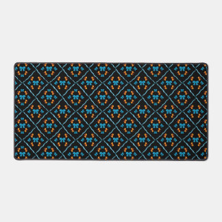 Charming Coquette Bow Geometric Tile Black Desk Mat