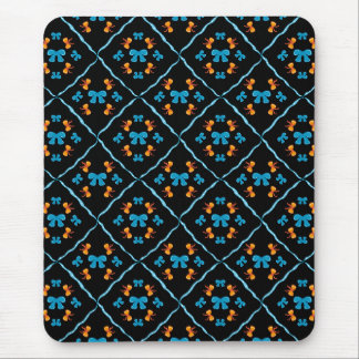 Charming Coquette Bow Geometric Tile Black Mouse Pad