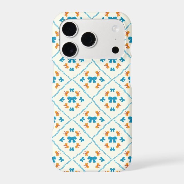 Charming Coquette Bow Geometric Tile Cream Accent (Back)