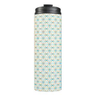 Charming Coquette Bow Geometric Tile Cream Thermal Tumbler