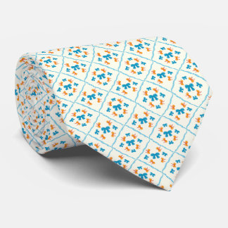 Charming Coquette Bow Geometric Tile Cream Tie