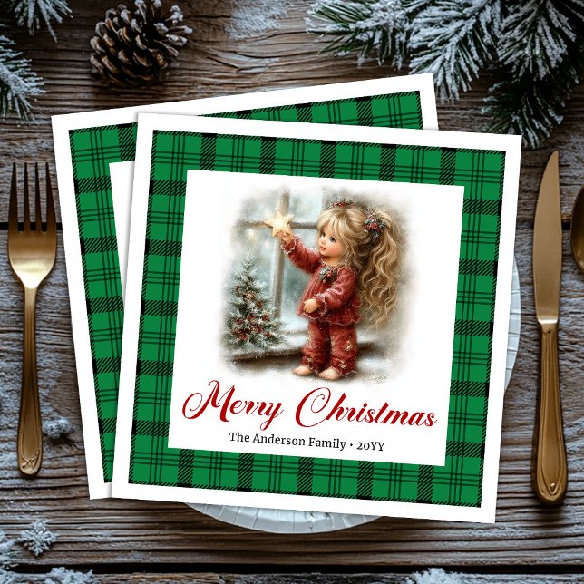 Charming Cosy Festive Dinner Holiday Scene Napkins (Charming Cozy Festive Dinner Holiday Scene Napkins)