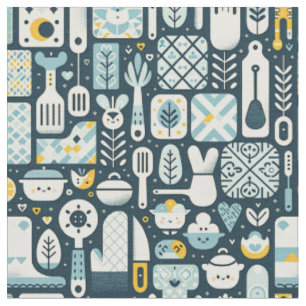 Charming Crafting Fabric - Whimsical Kitchen Theme