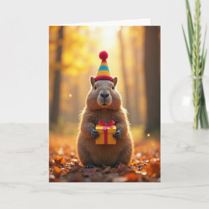 Charming Critter Hat Birthday Card
