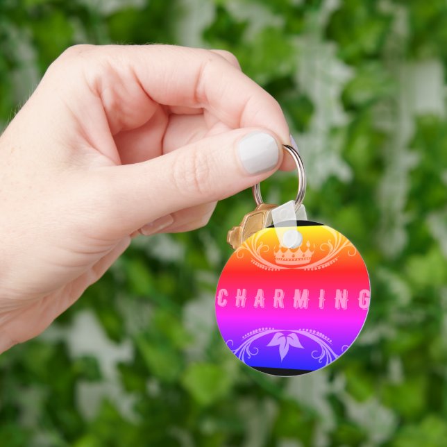 "Charming" Crown Elegance Aluminium Circle Keychai Key Ring (Hand)