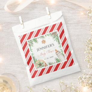 Charming Custom Watercolor Christmas Baby Shower Favour Bag